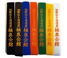 Пояс для кимоно Стандарт с вышивкой Киокусинкая оранжевый П14В.КАЙ (240см)