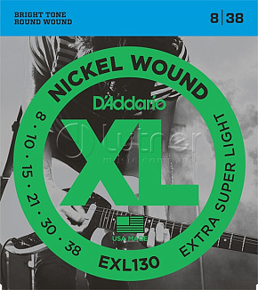 Струны для электрогитары EXL130 XL NICKEL WOUND Extra Super Light 8-38  