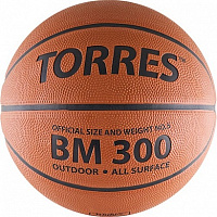 Мяч баск."TORRES ВМ300" В00015 р.5 резина нейлон корд бут.камера 