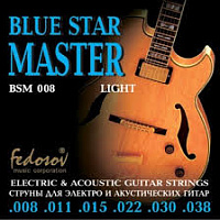 Комплект струн для электрогитары BSM008 Blue Star Master Light, нерж. сплав, 8-38