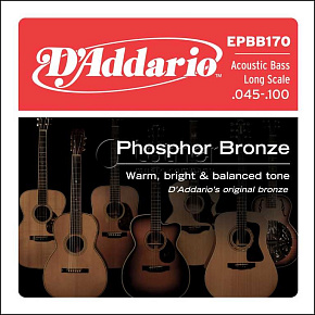 Комплект струн EPBB170 Phosphor Bronze для акустической бас-гитары, Long Scale 