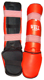 Защита голени и стопы WELL KSS056 синие, красные (щитки) купить в Шахтах - цены в интернет-магазине спортивных товаров "Медведь"
