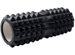 Ролик массажный EasyFit (L-45см, D-15см) чёрный сдвоенный 