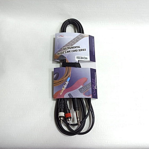Кабель акустический BB304-3M, 6,35 стерео 2хRCA, 3м   