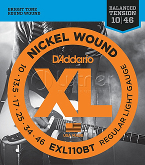 Комплект струн для электрогитары EXL110BT Nickel Wound сбалан. натяж.Regular Light , 10-46, 36313, купить в Шахтах, выгодная цена на комплект струн для электрогитары exl110bt nickel wound сбалан. натяж.regular light , 10-46, 36313, в интернет-магазине "Медведь"
