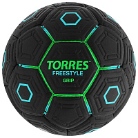 Мяч футб. "TORRES  Freestyle Grip" F320765 р.5 32п. PU ручная сш. чёрно-зелёный