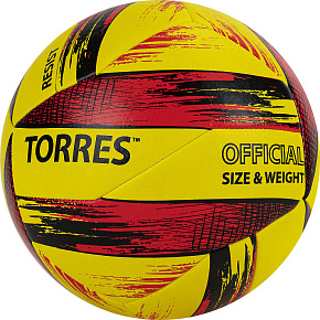 Мяч вол." TORRES Resist" V321305 р.5 синт. кожа (ПУ) гибрид, бут. кам.  жёлто-красно-чёрный купить в Шахтах - цены в интернет-магазине спортивных товаров "Медведь"