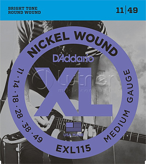 Струны для электрогитары EXL115 XL Nickel Wound , Blues/Jazz Rock 11-49 
