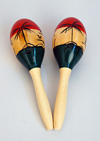 Деревянные маракасы M1 на ручке, размер 7,4х24.5см