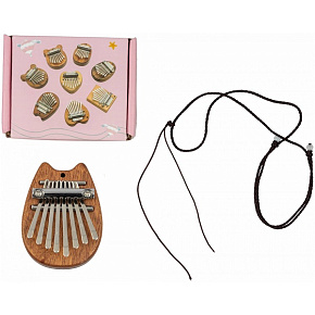 Калимба BEE EK12 из сапеле  8 язычков, форма-котенок DNT-74589 