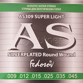 Комплект струн AS309 Silverplated Round Wound для акустической гитары, 09-45 