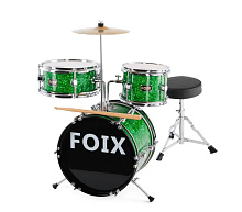 Барабанная установка CDF-1096GR детская, зеленая