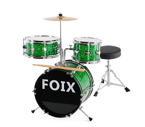 Барабанная установка CDF-1096GR детская, зеленая 